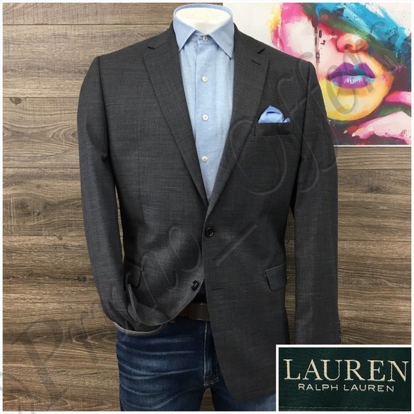 Ralph Lauren Mens Blazer Sport Coat Two Button Casual Jacket Size 44L Wool Suits - Picture 1 of 13